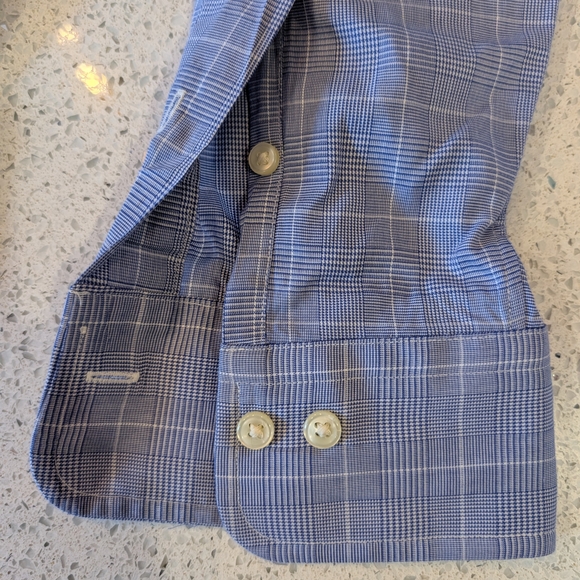 Polo Ralph Lauren Men's Light Blue Grid Dress Shirt - Picture 5 of 9